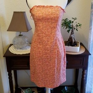 Peach colored Strapless dress